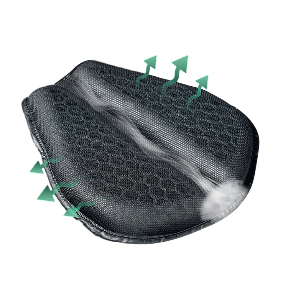 Cojín De Aire 3D Para Asiento De Moto - Alivio De Presión, Inflable, Diseño Transpirable, Para Viajes Largos