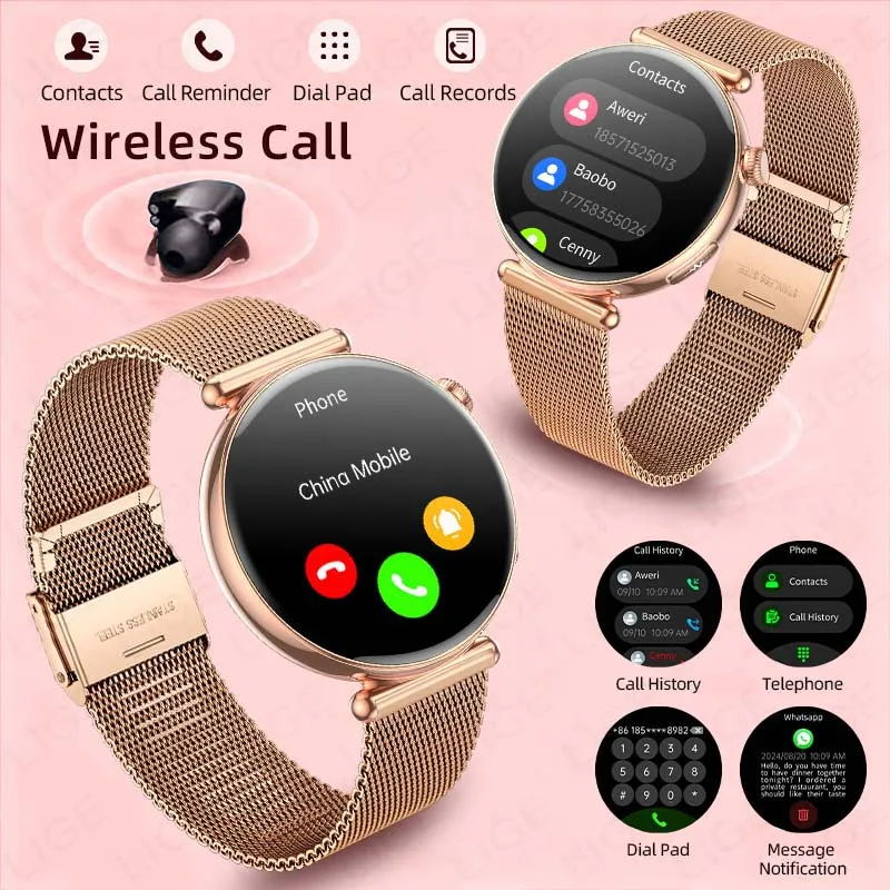 New 1.32inch Smart Watch Women Health ECG Sport Ladies Smartwatch Full Touch Screen BT Call Custom dial Smartwatch For Women IOS
