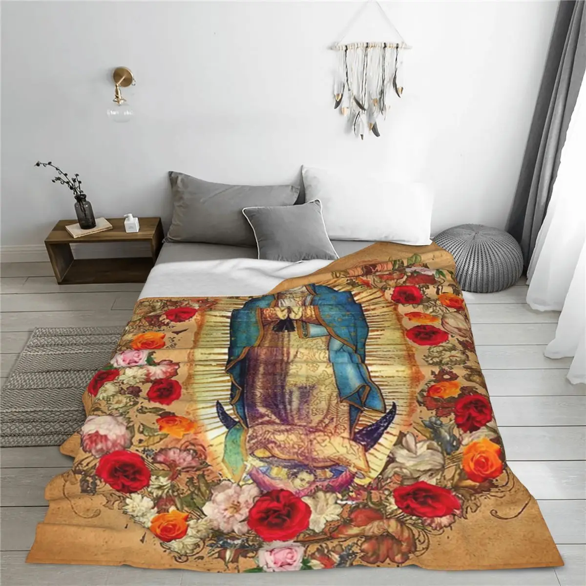 Our Lady Of Guadalupe Virgin Mary Catholic Mexic Blankets Fleece Warm Sofa Throw Blankets For Home Office Throws Bedspread Quilt 4