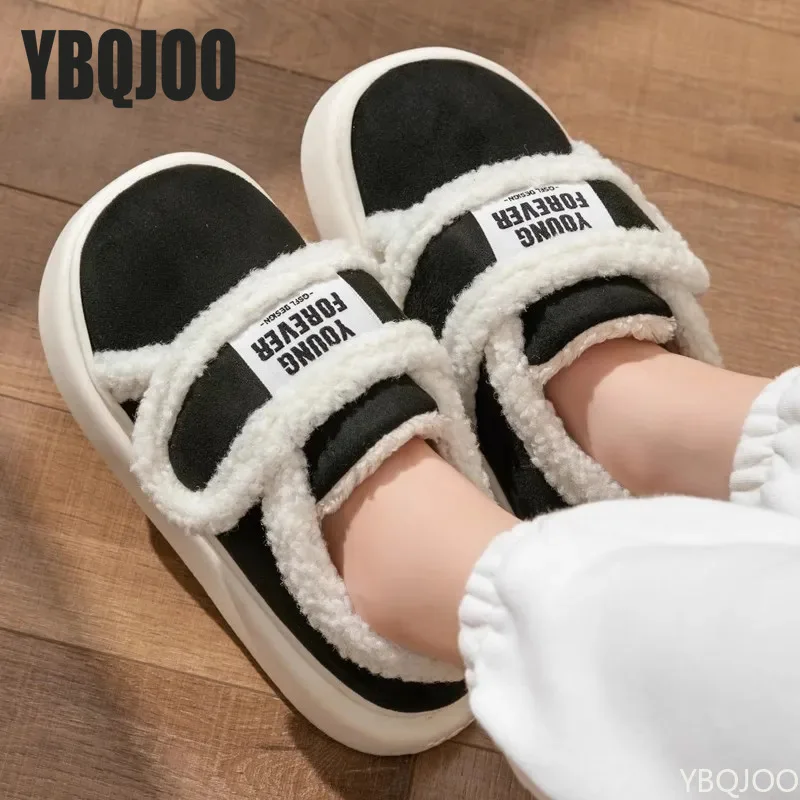 Couple Winter Bag heel Cotton Shoes Soft Plush Warm Slippers Thick Sole shoes men women Indoor Home Floor slippers Zapatos Mujer