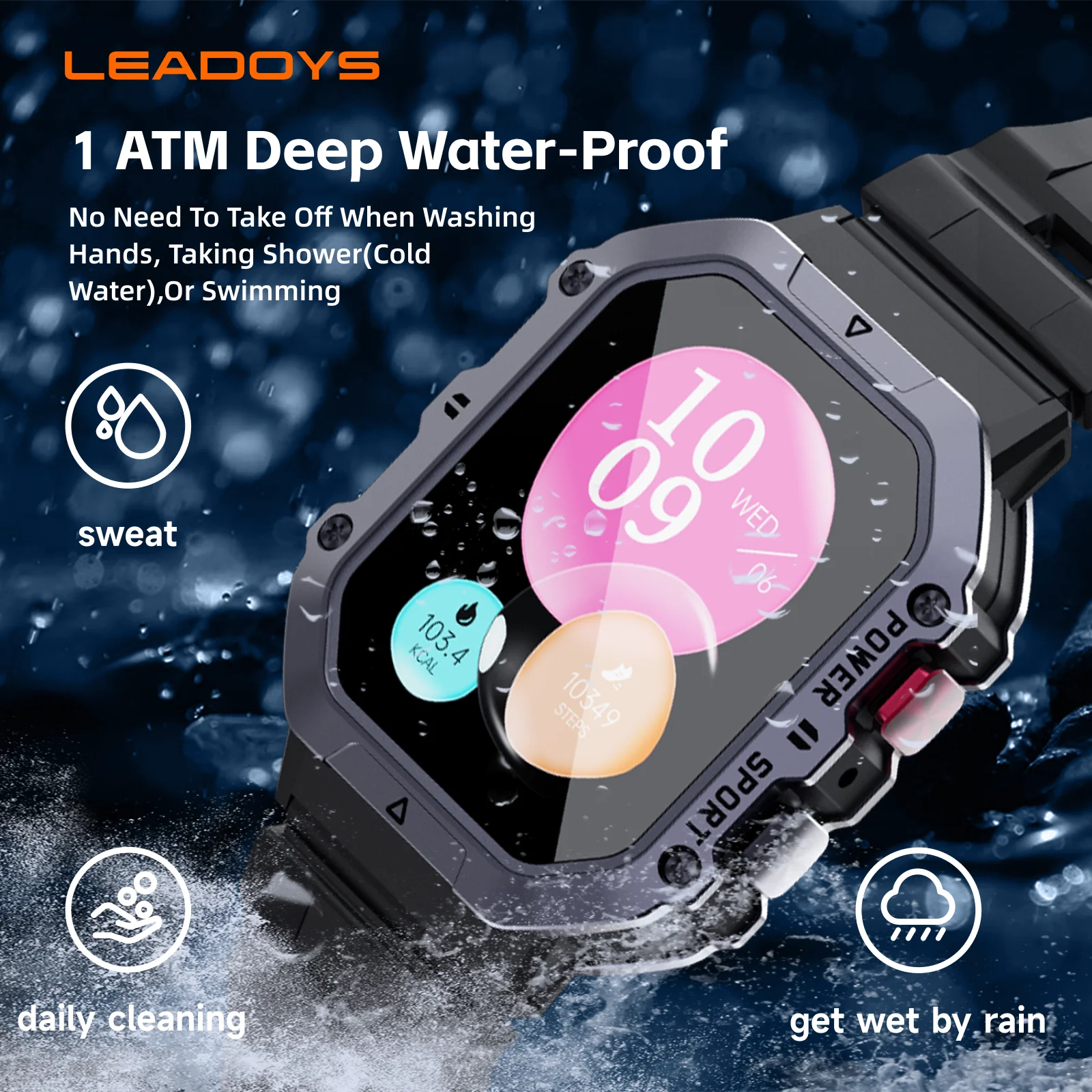 Reloj inteligente AMOLED para personas mayores, reloj inteligente