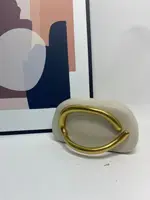 Big Gold Metal Closure Clutch Evening Bags For Women Luxury Designer Handbag And Purse Vintage Oval Box Chain Strap Shoulder - Image 2