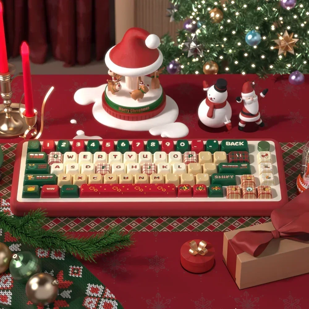 

Christmas Eve Theme Keycaps Cherry/MDA Height PBT Five-sided Sublimation Mechanical Keyboard Keycaps Foe Gaming Diy