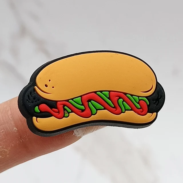 Dropshipping 1Pcs PVC Shoe Buckle Accessories Funny DIY Cute Food Shoes Decoration Jibz For Croc Charms Kids X-mas Gift K