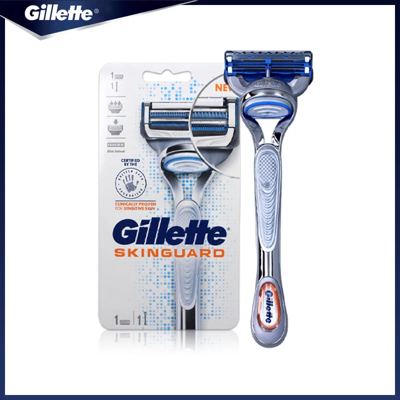 Бритва Gillette Skinguard мужская с 2 лезвиями, ручное бритье, для удаления волос с чувствительной кожи