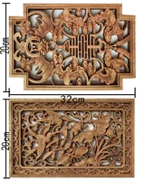 Auspicious Wood Carving Pendants, Chinese Retro Fu Character, Camphor Wood Crafts, Hollowed-out Decorations, Exquisite 2