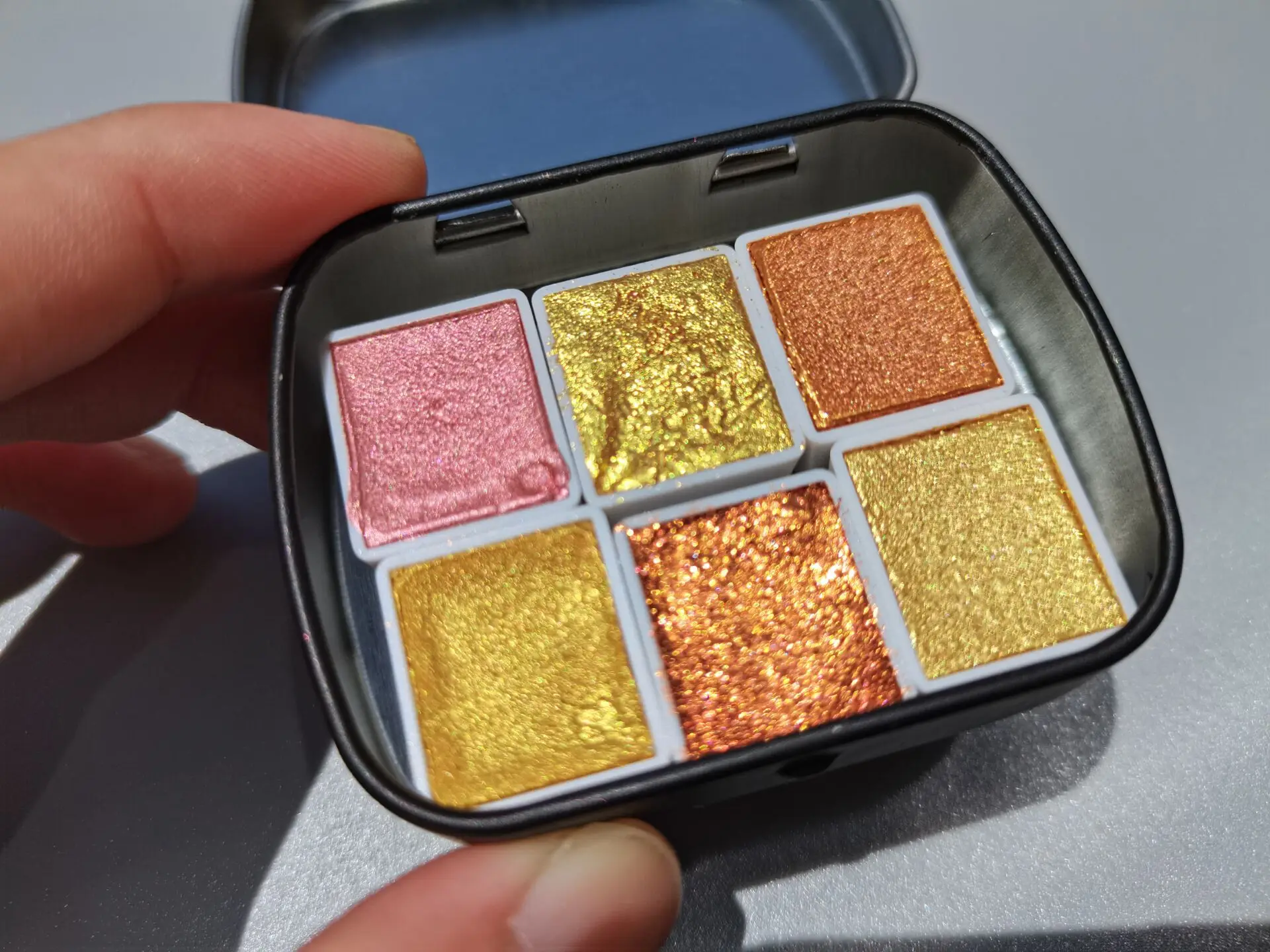 Handmade golden solid Watercolor paint set acuarelas palette painting nail Art Supplies