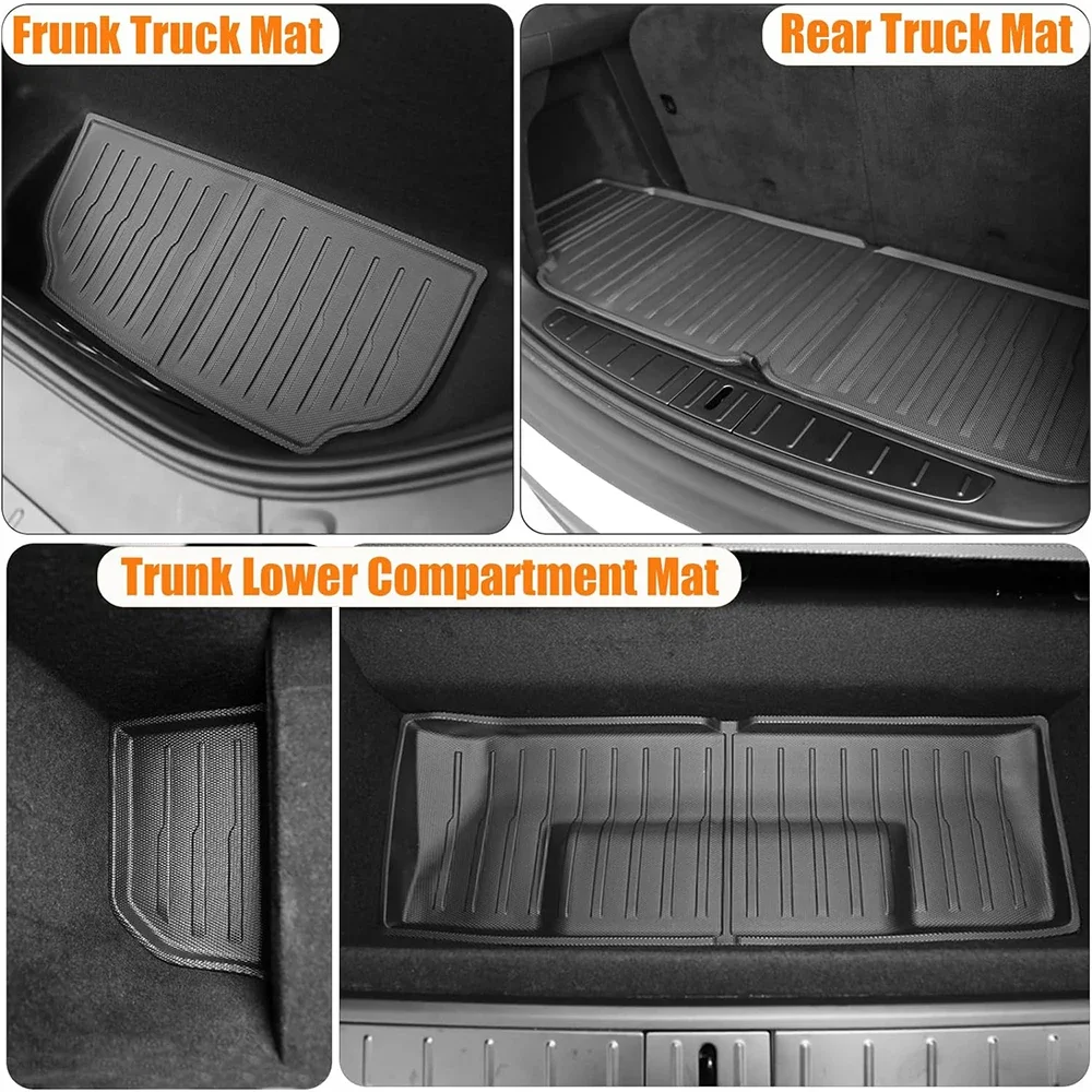 BEVO Floor Mats Tesla Model X 5 6 7 Seater All Weather Waterproof Cargo Frunk Trunk Mats Liners Accessories car floor mats,floor mats