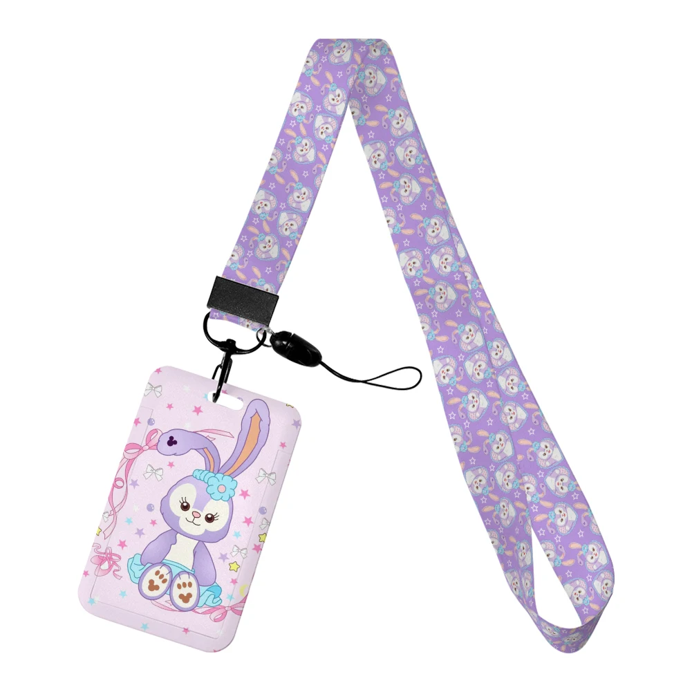 Disney StellaLou Cute Lanyards Keychain Animated Badge Holder ID Credit Card Pass Hang Rope For Keys Accessories Gifts