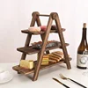 Multi-layer Wood Display Rack for Dinner Plates and Snacks Decorative Trays, Kitchen Storage & Organization,Fruit Dish Plate 2