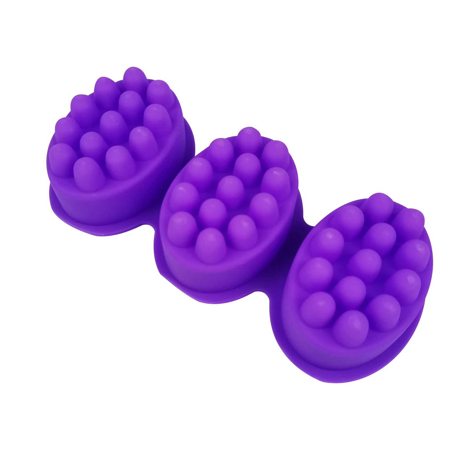 3D Silicone Molds for Soaps Making 3 Cavities Massage Bar Soap