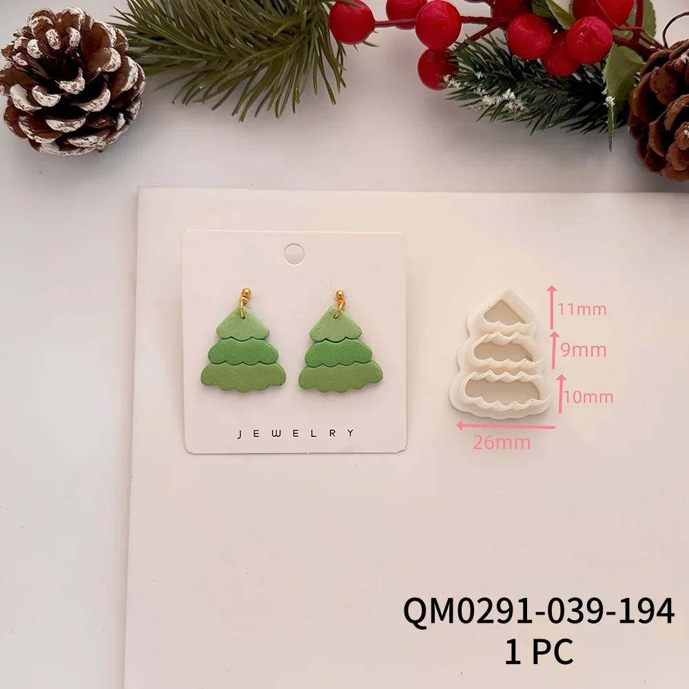 Weihnachten Serie Formen/Weihnachtsbäume/Hut/Hirsch Ton Formen DIY Ohrringe Herstellung Ton Schneiden Formen Weichen Ton Werkzeuge – Detail 4