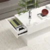 47.3IN High Glossy LED Coffee Table,Modern Center Table with 2 Storage Drawers for Living Room 5