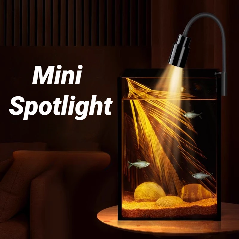 Aquarium Mini Clip-on Lamp Spotlight South American Fish Tank Landscapin Lights Led Waterproof Adjustable Angle acuario