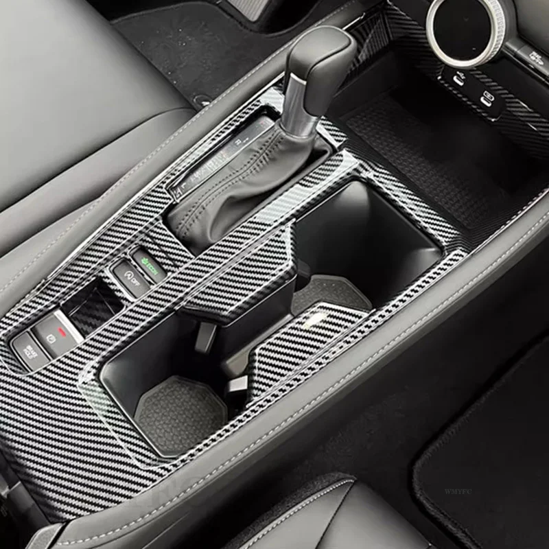 For Honda Accord 11Th Car Center Gear Shift Panel Cover Trim Interior Accessorie (ABS Carbon Fiber)