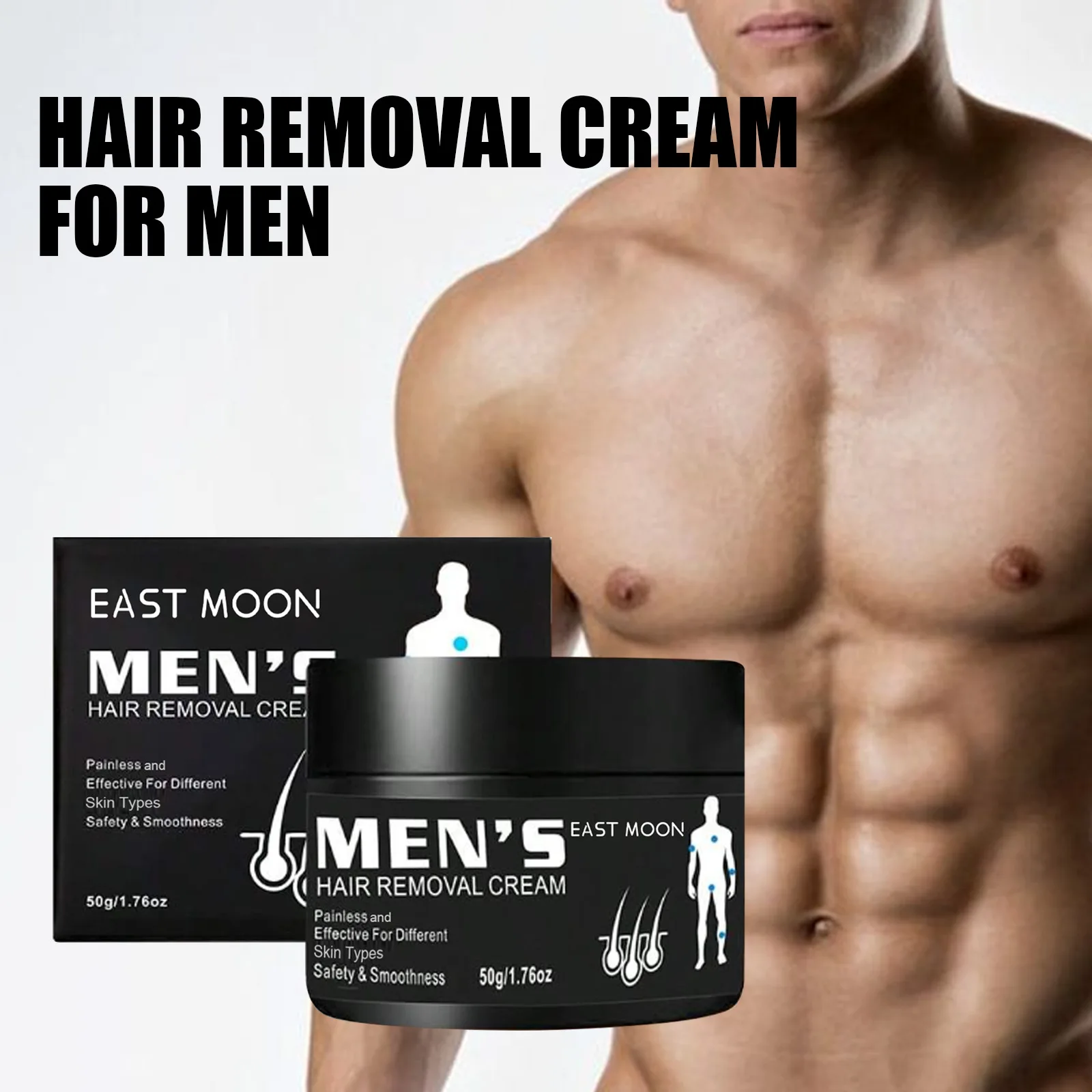 

Men's hair removal cream removes armpit hair leg hair chest hair clean skin gentle and non irritating portable hair removal