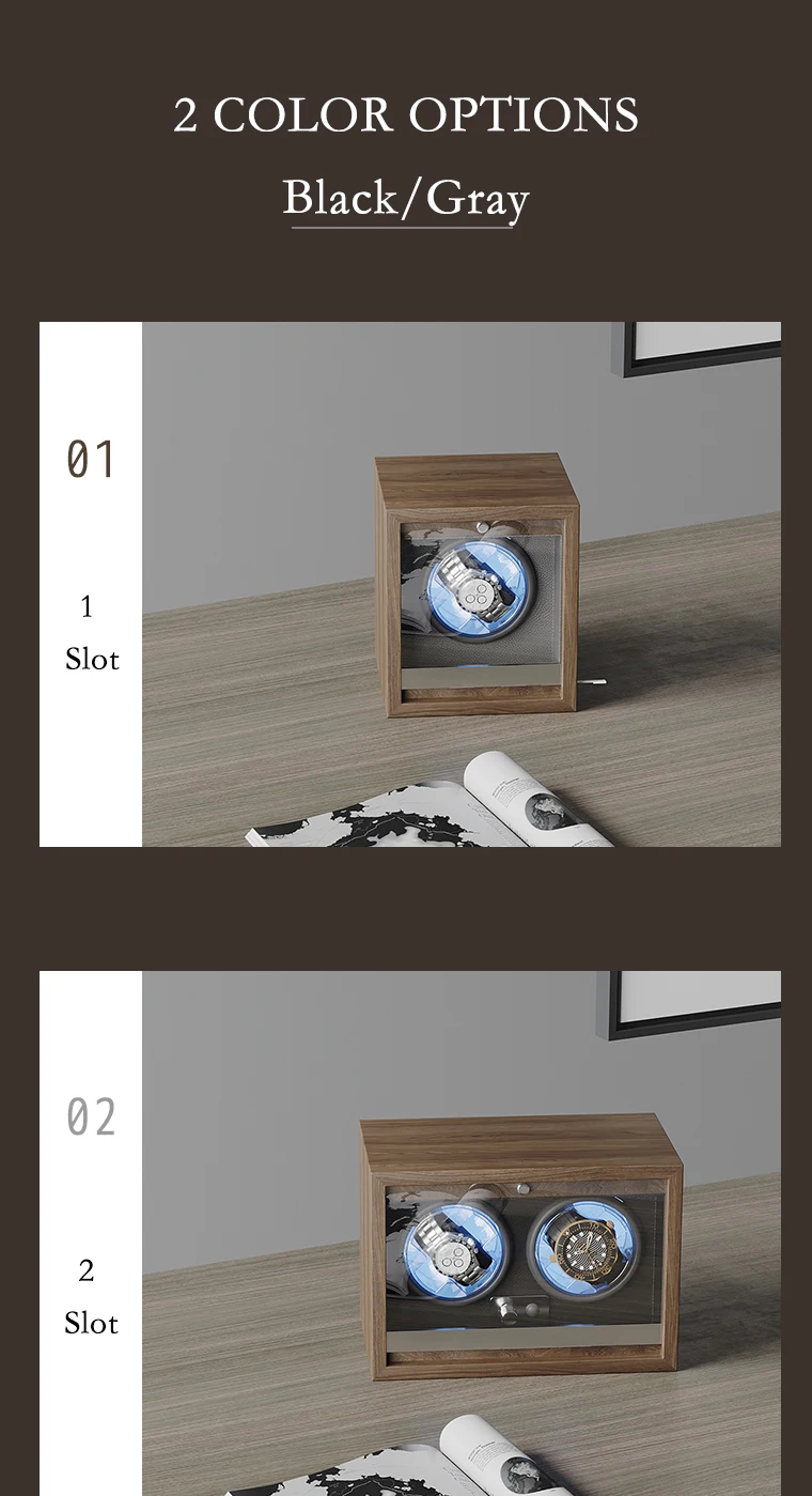 Luxury 4-Slot Automatic Watch Winder Box with High-Precision Japanese Motor, Premium Wo... - SKU LAWW1132 - UGI Packaging