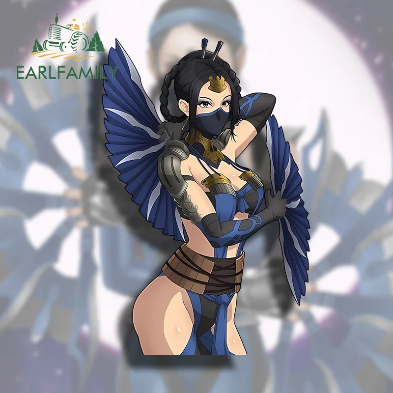 

EARLFAMILY 13cm x 8.5cm for Mortal Kombat Kitana Sexy Car Sticker Arcade Hot Game Decal NSFW Car Accessories Creative Graphics
