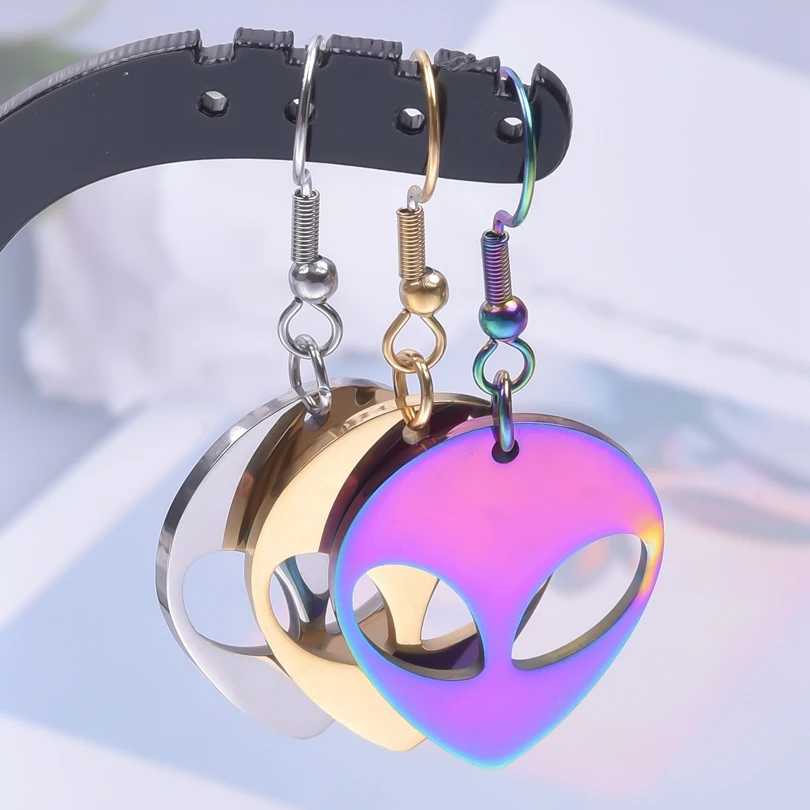 Orecchini Con Ciondoli Alieni Per Donna Uomo Accessori Gioielli Hip Hop Ganci Per Orecchini In Acciaio Inossidabile Piercing Oreille Acier Inoxydable