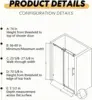 Frameless 56-60" W x 74" H Single Sliding Shower Door,Matte Black, 5/16" SGCC Tempered Glass, Adjustable Width, Easy Install 6