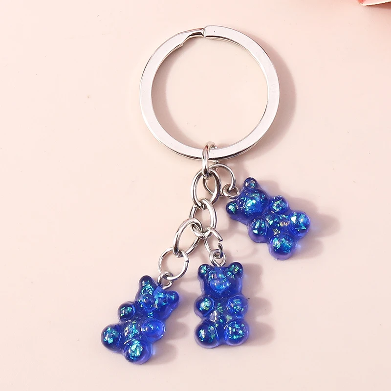 Portachiavi 3D Con Orso In Metallo – Braccia E Gambe Mobili – Accessorio Donna In Acciaio Inox – Argento – 4,5 X 3 Cm