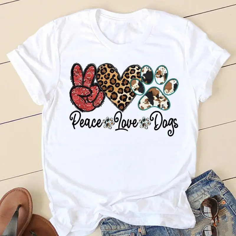 Women T-shirts 90s Love Pug Dog Ladies Fashion Clothing Short Sleeve Cartoon Clothes Spring Summer Female Tee Graphic Tshirt couple t shirt