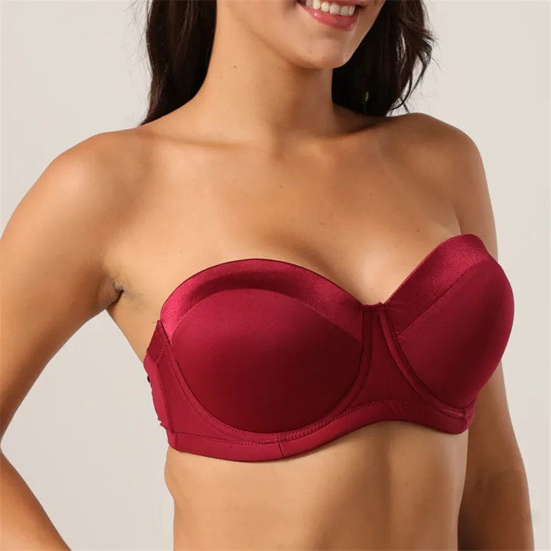 MeooLiisy Women's Strapless Bra Seamless Wireless Push Up Tube Top