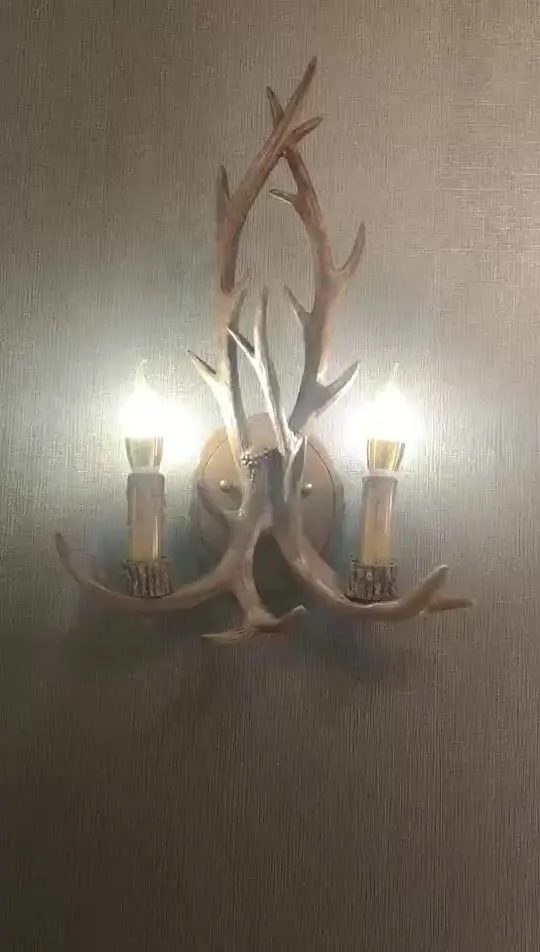 Hongcui рога лампы настенные бра креативные светодиодные фонари для прикроватной