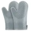 Silicone Oven Mitts, Heat Resistant 2 PCS Oven Mitts with Soft Cotton Lining, Non-Slip Grip Oven Glove, Kitchen Potholder BBQ
