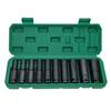 10pcs Impact Socket Set,1/2” Drive Hex Spanner Deep Sockets 8-24mm，Pneumatic Wrench Head Tire Removal Tools Maintenance Tool 2
