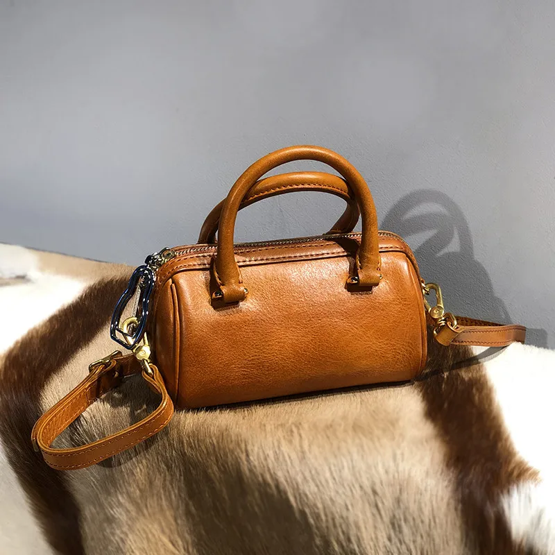 Vintage luxury genuine leather women small handbag outdoor leisure natural real cowhide female cute mini shoulder crossbody bag