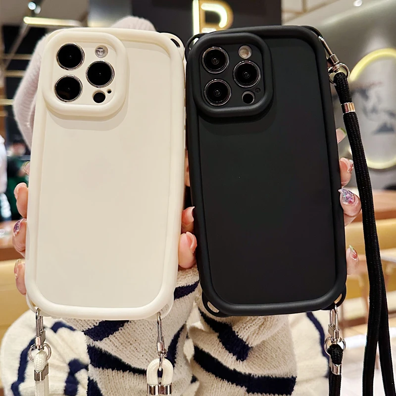 Phone Case With Crossbody Lanyard For Iphone Shockproof Silicone_voghion.com