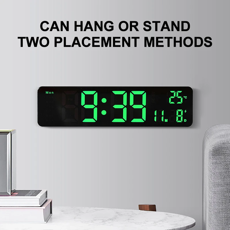 Led Digital Alarm Clock Voice Control Temperature Date Display Dual Alarms Desktop Clocks Snooze