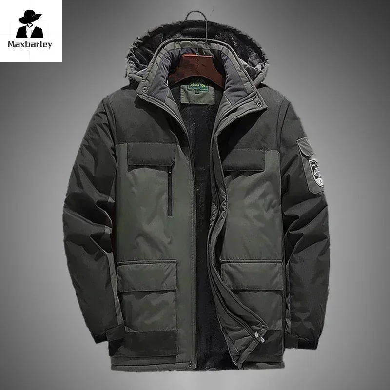 Sweatshirt Jacket Cotton Jacket Parka Coat Men Winter Fleece Jacket Casual Warm Outdoor Coat