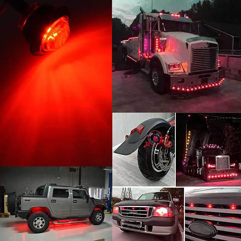 12V/24V Car Caravan Truck Trailer Side Marker Lights LED Van Bus Clearance Light DRL for Trucks Parts Clearance Turn Signal Lamp images - 6