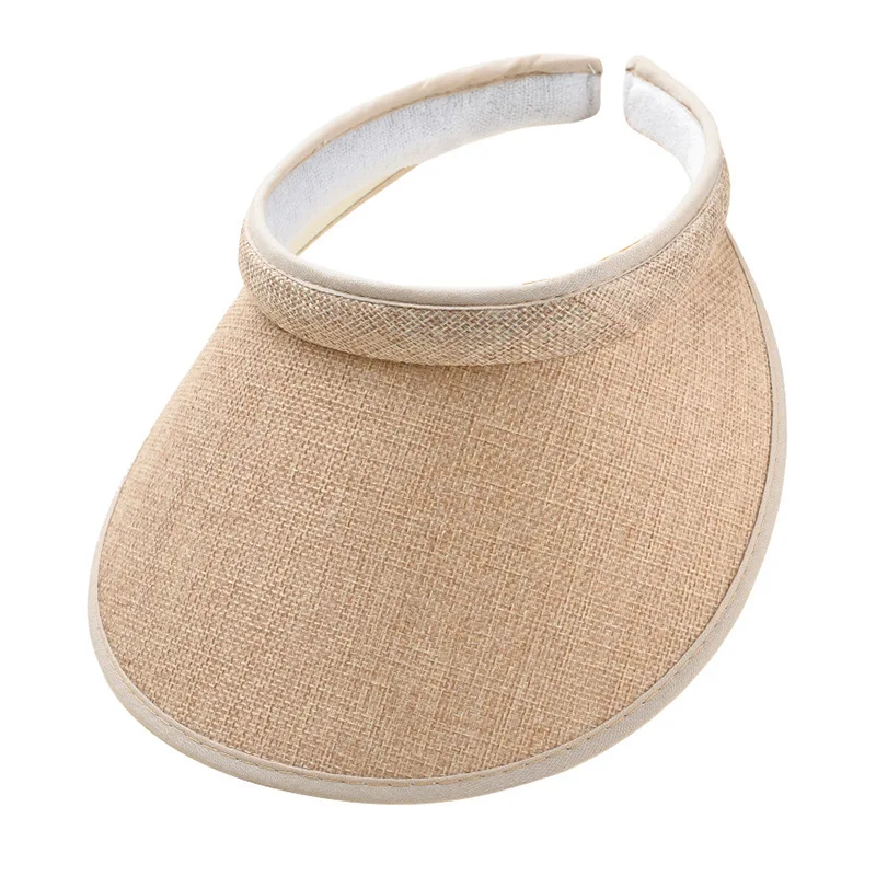 Summer Women Sun Hat Large Brim Empty Top Sunscreen Caps For Ladies Outdoor UV Protection Visor Cap_voghion.com