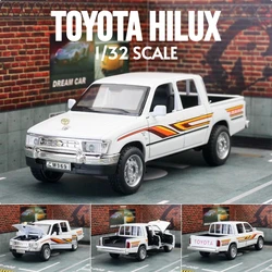 Diecast Alloy Toyota Hilux Pickup Truck Toy with Pull Back Action, Sound & Light (WHITE)
