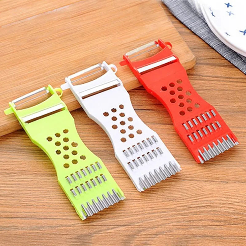 

1pc Plastic Paring Knife Large 5-in-1 Multifunctional Vegetable Cutter Planer Shredder Vegetable and Fruit Kitchen Peeler