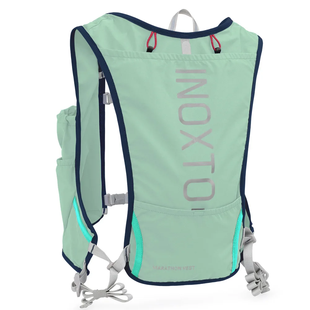 Inoxto Quick Drying Running Backpack Men 5L Ultra-light Hydrating vest Mountain Bike Cycling Bag Breathable 2L Water Bag Bottle 4