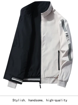 Tendenza della moda da uomo Nuovi sport all'aria aperta Giacca bifacciale antivento per arrampicata sul fondo Un cappotto da equitazione bicolore 1