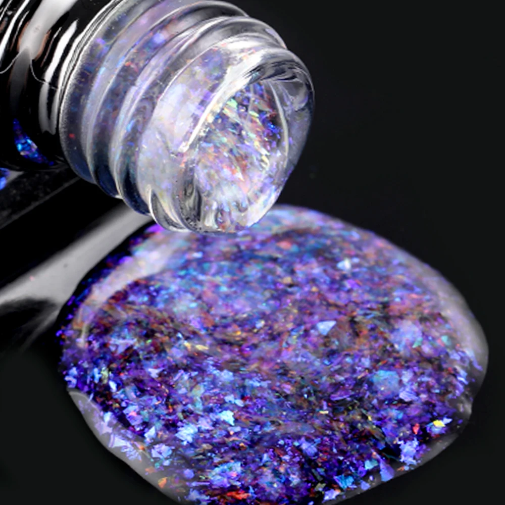 KODIES GEL Glitter Top Coat Chameleon Gel Nail Polish Aurora Opal Powder UV/LED Gel Finish Colorshift Manicure Nails Art Sealer 3