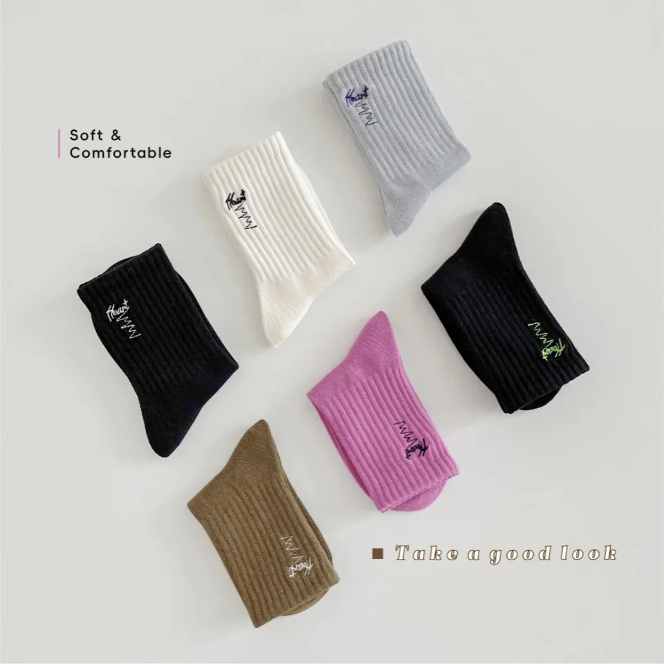 autumn and winter children's socks baby cotton embroidered boys and girls casual sports socks medium tube 10 S73e02c7d64d648a0978458dbf3325cb1O
