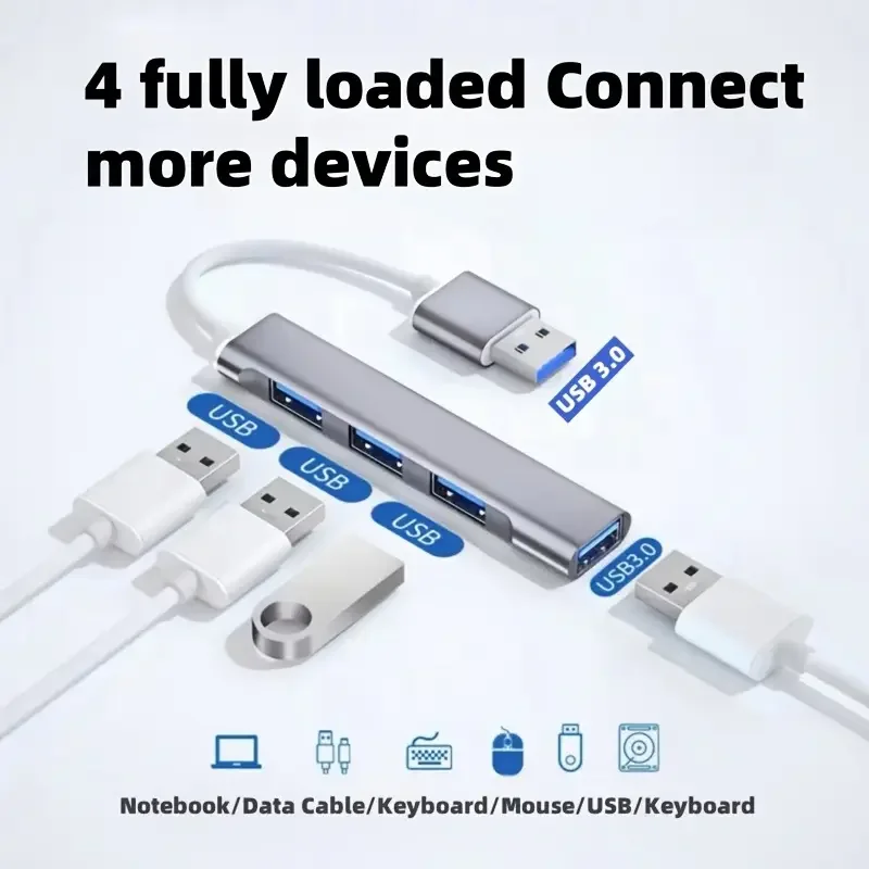 Mini USB Extender Hub/Type-C To USB 3.0 With 3 2.0 Ports Suitable For Mobile Phones Keyboards Mice Storage Devices Laptops