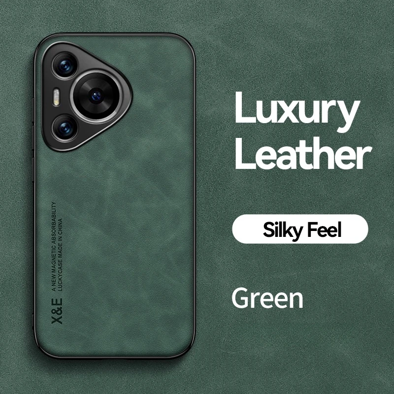 Enhanced Magnetic Holder Leather Phone Case with Shockproof Back Cover