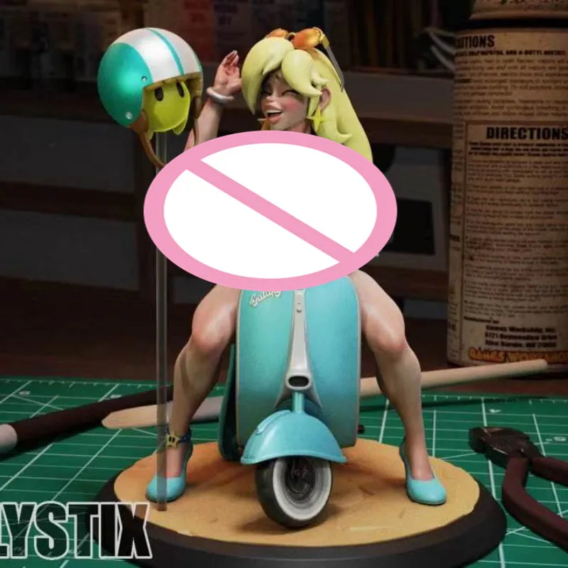 Nudo Femminile Moto Rider Resina Figura 1/24 Figurine In Scala Assemblare Kit Modello Non Assemblato Dioramas Statuette Non Verniciate Giocattolo