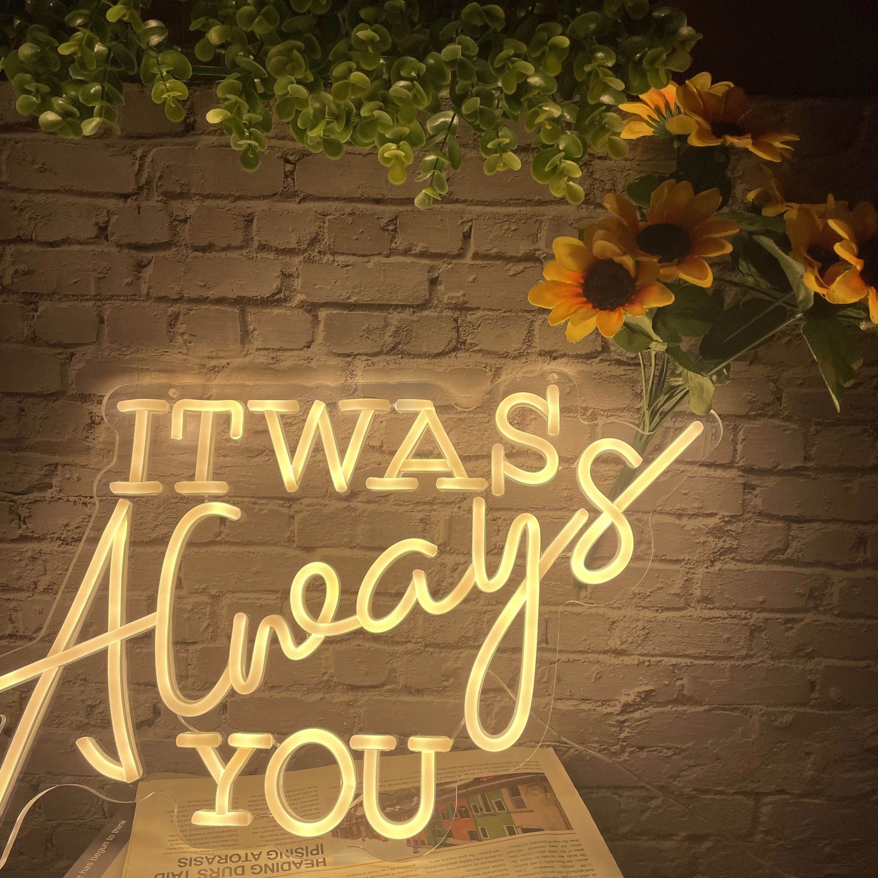 

It Was Always You Led Neon Sign Wedding Party Decoration Custom Neon Sign Bedroom Wall Art Anniversary Gift Light Up Letter Neon