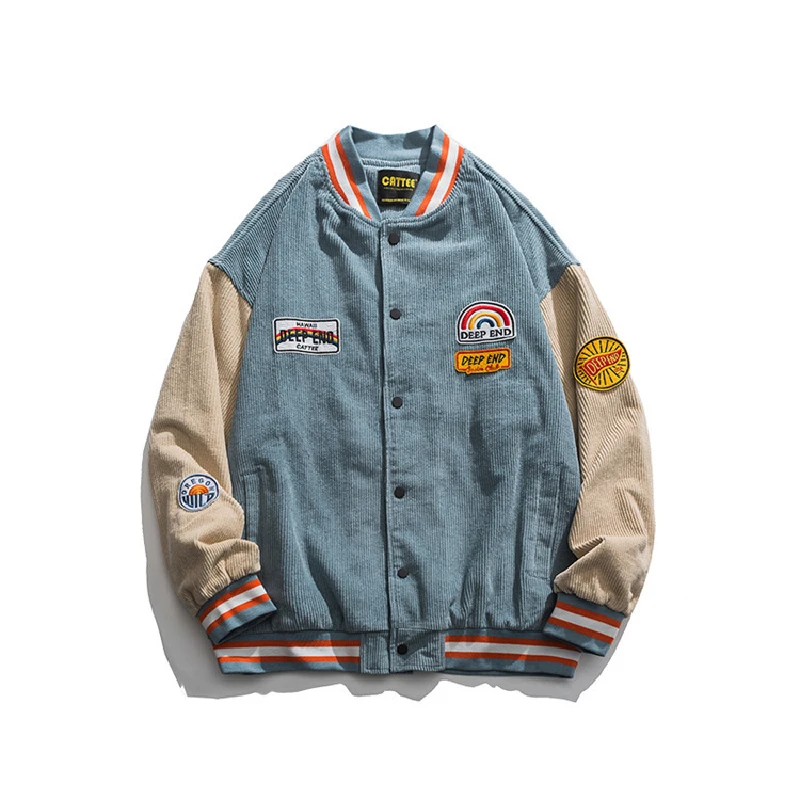 Men's Harajuku Vintage Bomber Baseball Jacket Casual Oversize Embroidery Varsity Jacket