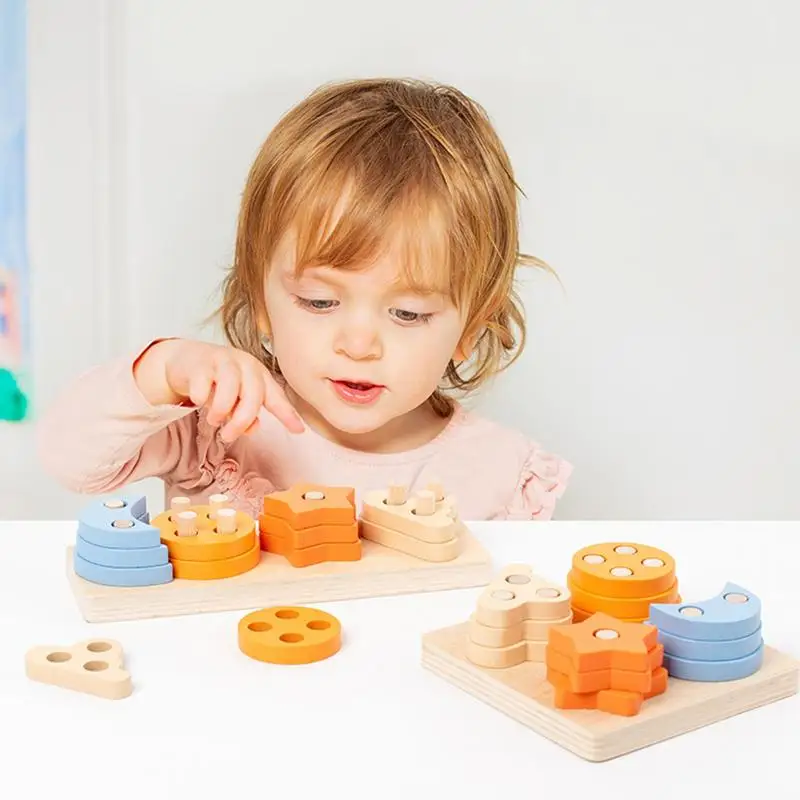 

Shape Sorter Toy Montessori Geometric Shape Matching Puzzle Toddlers Educational Learning Preschool Shape Recognition Stacker