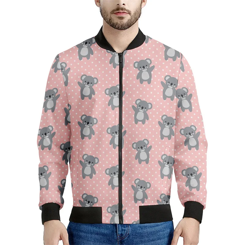 thumbnail image 1 of Chaqueta con cremallera y estampado 3D de animales de dibujos animados para hombre, chaqueta informal de calle con cremallera, sudadera estilo aviador para primavera y otoño, 1 of 5