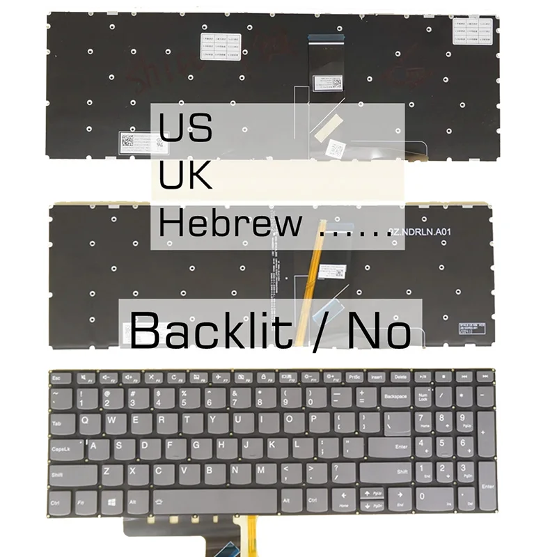 Tastiera Ebraico Us Uk Per Lenovo Ideapad 3-15Ada05 3-15Are05 3-15Igl05 3-15Iil05 3-15Ijl05 3-15Iml05 3-15Itl05, Retroilluminato/No